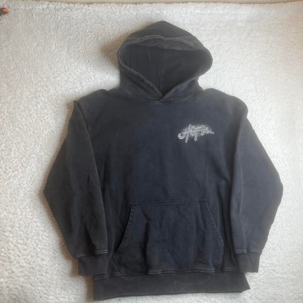 "Live from Utopia" men's black fade concert hoodie Travis Scott rap L